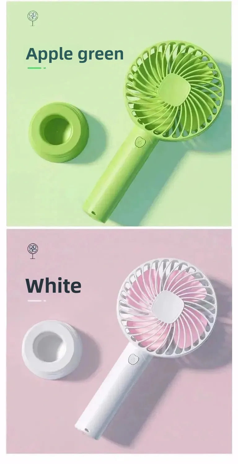 Portable Usb Rechargeable Fan | Handheld 3 Speed Strong Wind Electric Small Mini Cooling Fan (random Color)