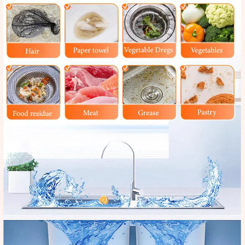 Multi-Use Powerful Anti-Clog Drain Cleaner Powder 4 PACK + FREE Drain Cleaner Sticks
